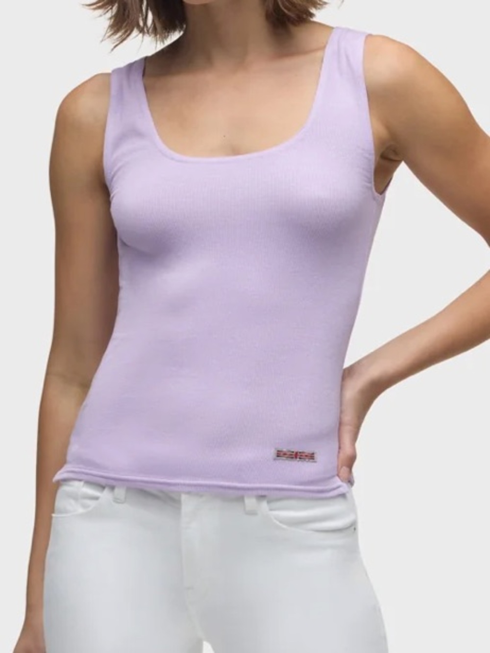 Hudson Medium Top Scoop Neck Tank in Orchid Bloom Purple Ribbed NWT